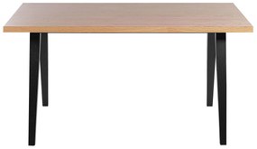 Jedálenský stôl 150 x 90 cm svetlé drevo/čierna LENISTER Beliani