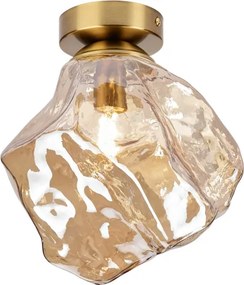 Stropné svietidlo CRISTAL 1xE14/15W/230V mosadz/dymovo-béžová