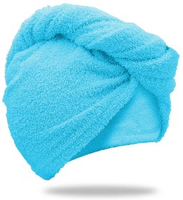 Rýchloschnúci froté turban na vlasy tyrkysový, 100% bavlna