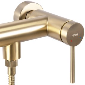 Rea Foss, sprchová batéria s ručnou sprchovou súpravou, zlatá matná, REA-B5113