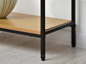 Konzolový stolík Frey (dub + čierna). Akcia -14%. Vlastná spoľahlivá doprava až k Vám domov. 1110805