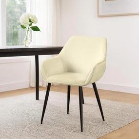 Jedálenská stolička Luena zamat - krémová