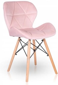 TRENDIE Jedálenská stolička SKY ružová - škandinávsky štýl