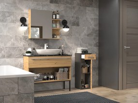 Kúpeľňová skrinka Nel V DS dub artisan/antracit