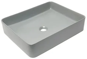 Umývadlo na dosku SAT Infinitio 50x40 cm šedá mat  bez prepadu SATINF5040LGRM