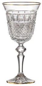 Bohemia Crystal ručne brúsené poháre na biele víno Felicie Line Gold (
