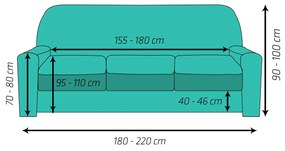 4Home Multielastický poťah na sedačku Comfort Plus hnedá, 180 x 220 cm, 180 - 220 cm