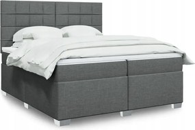 vidaXL Boxspring posteľ s matracom tmavosivá 200x200 cm látka