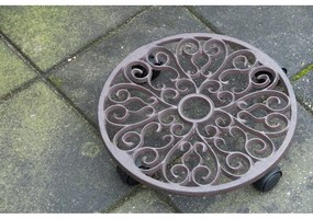 Kovový pojazdný podstavec pod kvetináč ø 34,5 cm Ornament – Esschert Design