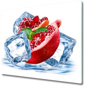 Sklenená doska na krájanie Granátové jablko s ľadom 60x52 cm