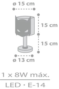 Dalber 61801 - Detská lampička DARK HERO 1xE14/8W/230V