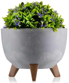 PLASTOVÝ KVETINÁČ ROSA ECO 18X29 CM IMITÁCIA BETÓNU SIVÁ