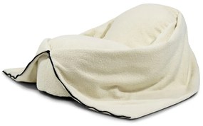 Krémový detský sedací vak z textílie buklé Cocoon 80 – SLOWDOWN