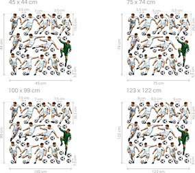 Sada futbalistov farba na želanie futbalové nálepky na stenu arch 45 x 44 cm