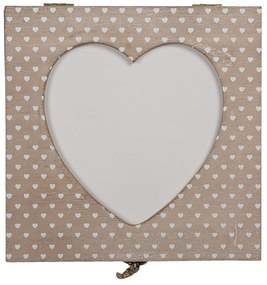 Drevená krabička so srdiečkami - 20*20*7 cm