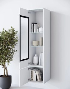 Úzka vitrína LED stĺpik Vera biely lesk (VRB00002+LED)