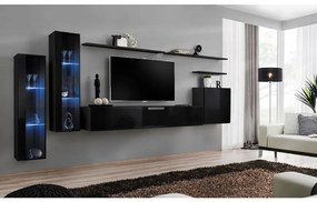 Obývacia stena Switch Sklo +LED XI čierna