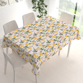 Biante Dekoračný obdĺžnikový obrus PML-103 Pomaranče medzi kvetmi na bielom 50x100 cm