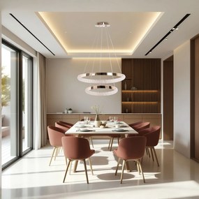 Toolight Toolight, LED závesné osvetlenie 63cm, 80W, G045-2CP, zlatá, OSW-06313