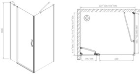 Gelco, ONE sprchové dvere s pevnou časťou 900 mm, číre sklo, GO4890