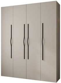 Šatníková skriňa 200 cm Carmela 50-2 (kašmír + čierna). Akcia -20%. Vlastná spoľahlivá doprava až k Vám domov. 1126763