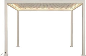 DEOKORK Záhradný hliníkový altánok elektrický MEGAN 4x3 m (ivory)