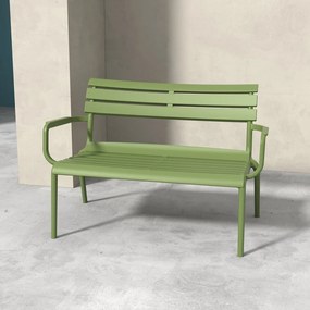 PARIS ZÁHRADNÁ LOUNGE LAVICA S PODRÚČKAMI olive green