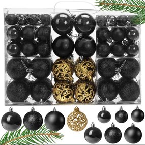 Vianočné gule KL-21X04 čierne (100 ks)