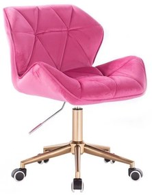 LuxuryForm DESIGN Stolička MILANO VELUR na zlatej podstave s kolieskami - ružová
