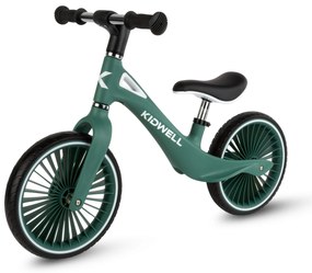 Kidwell NIX balančný bicykel tmavozelený – ľahký nylonový rám 3,05 kg, PU kolesá, EN71