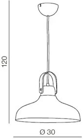 Industriálny luster Tessio 30