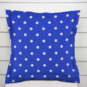 Biante Dekoračná obliečka na vankúš s lemom Leona LN-022 Biele bodky na sýto modrom 45 x 45 cm