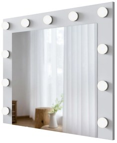 Nástěnné zrcadlo Lota s LED osvětlením 90x71 cm bílé