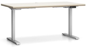 PLAN Výškovo nastaviteľný stôl SINGLE LAYERS, 160x80 cm, 2 motory, dub prírodný/dub morený