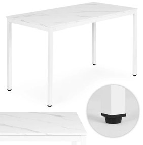 Kuchynský stôl biely mramor 120 x 60 cm – univerzálny stôl pre 4–5 osôb