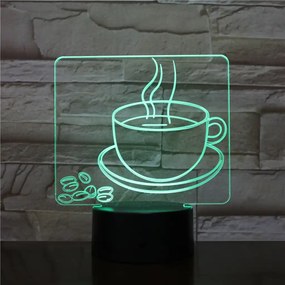 3Dmix 3DL-DRGB033 – 3D LED nočná lampa - Káva (Dual RGB)