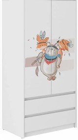 Detská šatníková skriňa so zvieratkami 180x55x90 cm