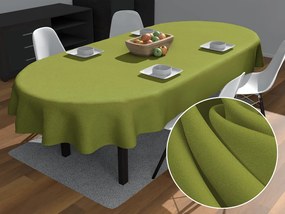 Biante Dekoračný oválny obrus Rongo RG-095 Olivovo zelený 80x120 cm