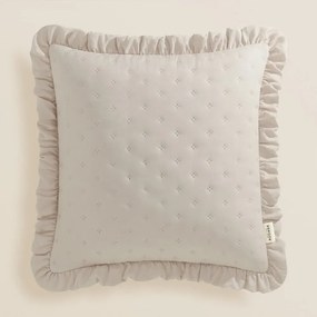 Romantická obliečka na vankúš Molly v béžovej farbe 45 x 45 cm