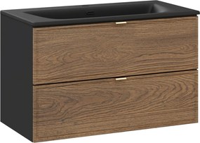 Comad Kúpeľňová skrinka s keramickým umývadlom Talia Casella II 80 cm - dub casella