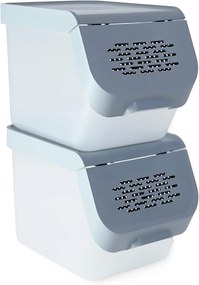 Úložný box na zemiaky a cibuľu s vetraním, sivý (10 l)