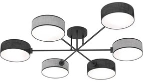 Prisadený luster MAGA 6xE14/10W/230V čierna/sivá