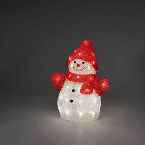 LED svetelná dekorácia snehuliak, napájanie: sieťové, teplá biela, výška: 32 cm