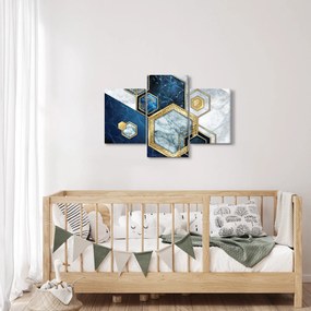 Obraz - Mramorové hexagóny (90x60 cm)