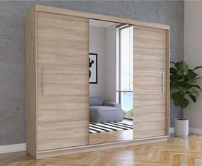 Posuvná šatní skriňa so zrkadlom Alba 250 cm
