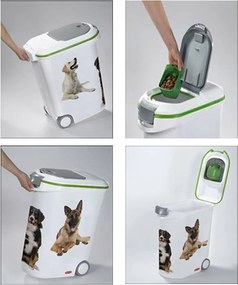 CURVER Zásobník a kontajner na krmivo pre psov, tesniaci s kolieskom, XXL (54l, 20kg krmiva)