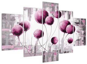 Abstraktný obraz - ružové balóniky (150x105 cm)