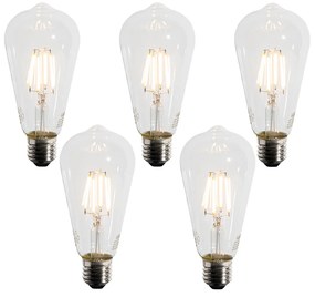 Sada 5 LED žiaroviek E27 ST64 so senzorom súmraku 4W 400 lm 2200K