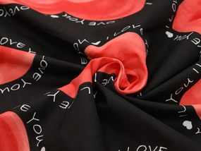 Polybavlnené obliečky na 2 postele VALENTINE, čierne Rozmer obliečky: 2 ks 70 x 90 cm | 2 ks 140 x 200 cm