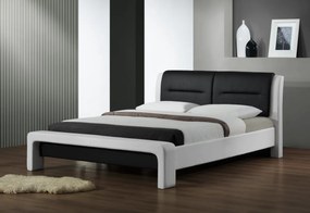 Čalúnená posteľ ROSALINDA II, 120x200, biela/čierna + rošt